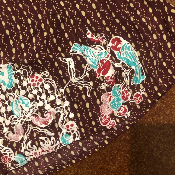 Free People Cap-Sleeve Baby Doll Waist Floral Print Top Sz S - Picture 8 of 12